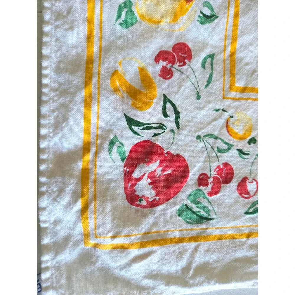 Libeco Made in Belgium Fruit Print Linen Cotton Napkins Set of 2 White 26x26